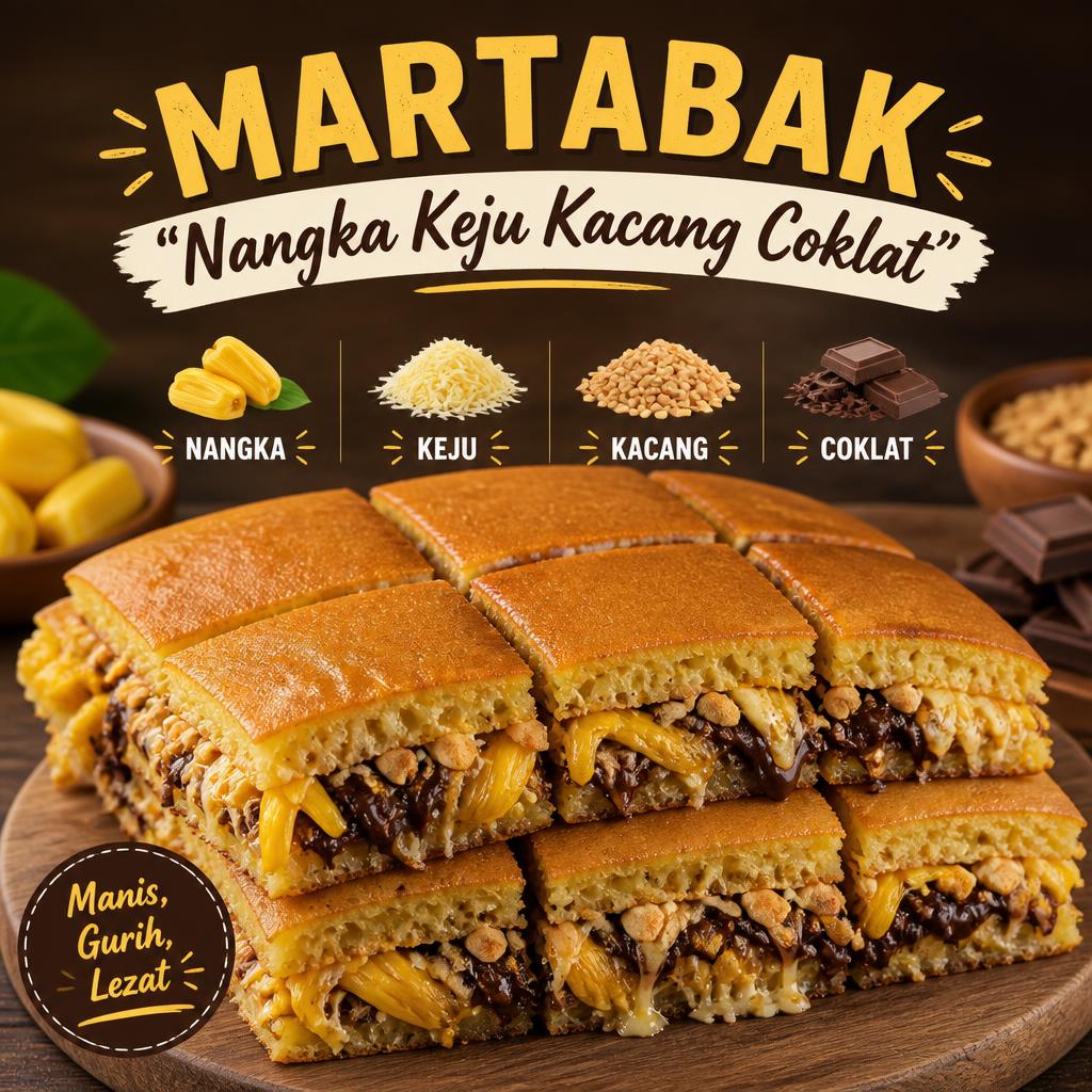 Nangka Keju Kacang Coklat Large Martabak 999 Asli Bandung